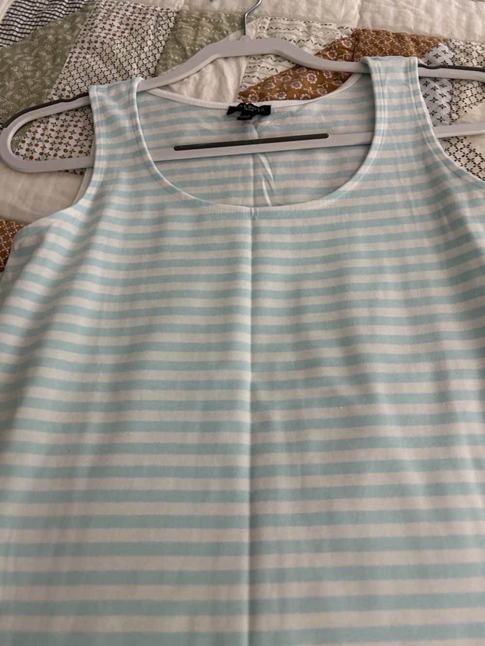 Talbots Aqua and White Striped Scoop Neck Tank - Picture 5 of 8